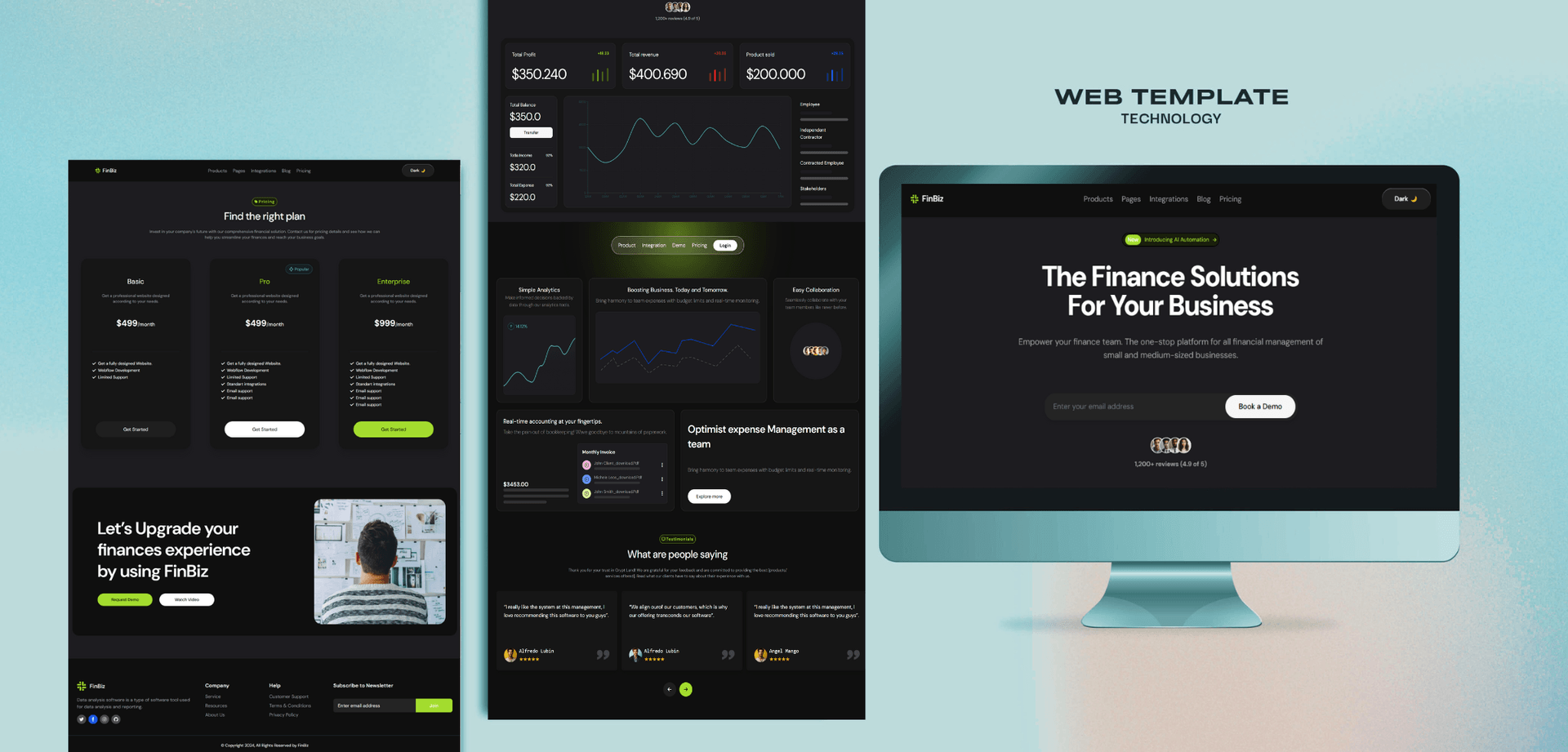 FinBiz Financial Dashboard screenshot 1